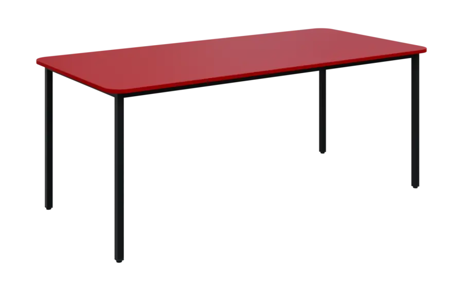 JSBR 190N Jídelní stůl 1900 x 900 mm, deska červená flamengo / podnož černá